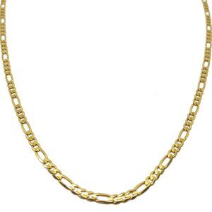 14k Yellow gold unisex figaro link Necklace